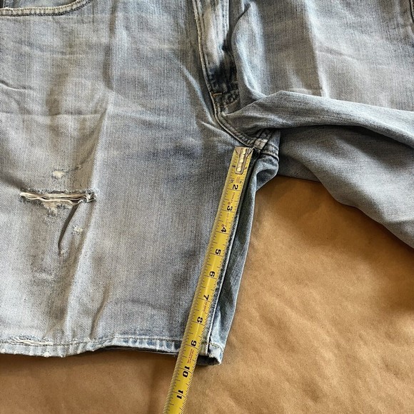 Arizona Brand Carpenter Jean Shorts Size 40 Faded Blue Denim Worn Distressed - Picture 10 of 10